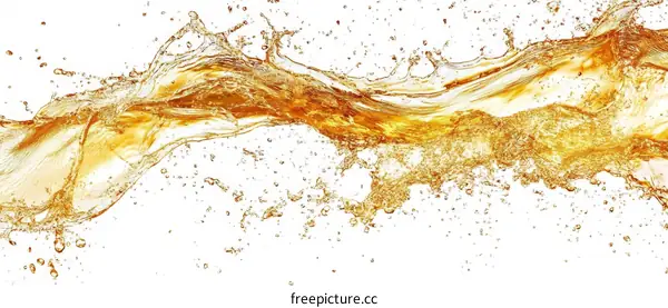 Golden Liquid Splashing Abstract Art