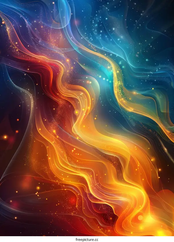 Abstract Colorful Flowing Lines