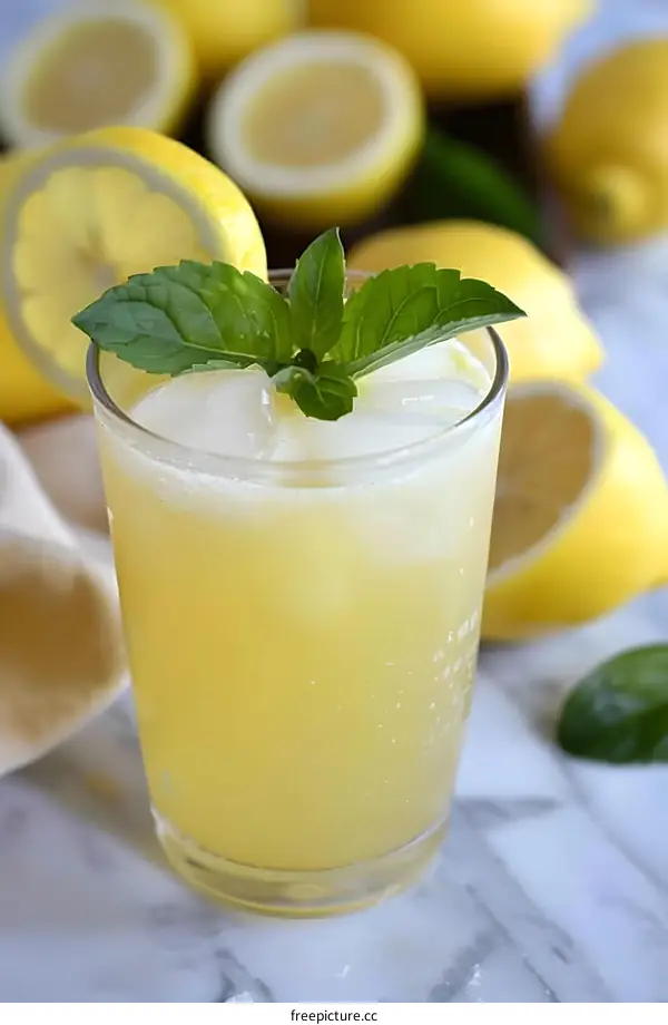 Refreshing Summer Lemonade with Mint and Ice