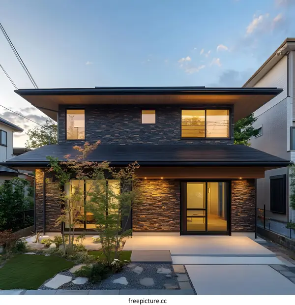 Modern Two Story Home with Stone Exterior