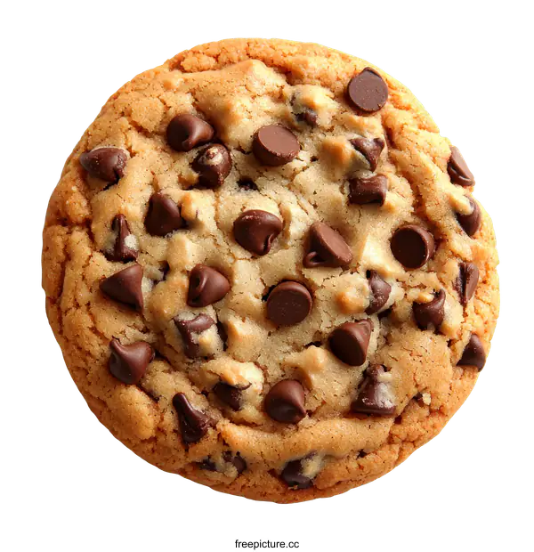 [Transparent Background PNG]Close up of a delicious chocolate chip cookie