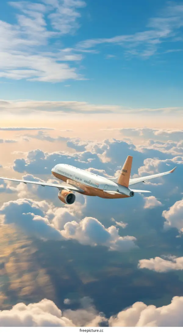 airplane flying above the clouds