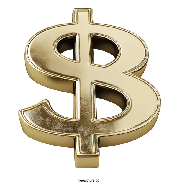 [Transparent Background PNG]Gold Dollar Sign Illustration
