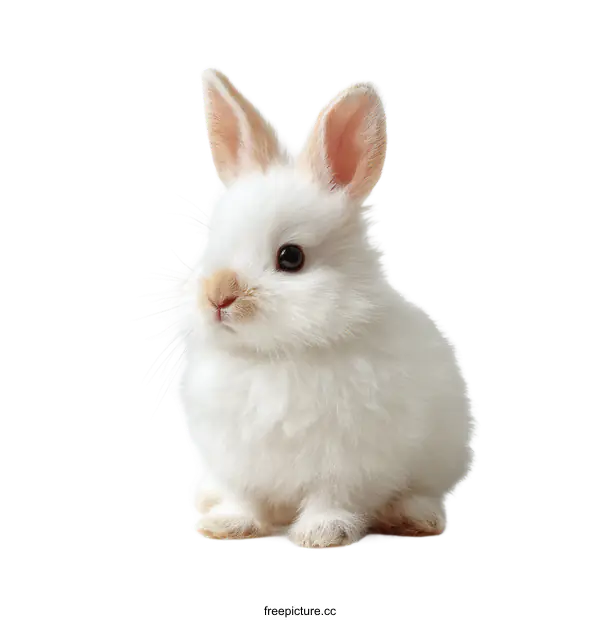 [Transparent Background PNG]Adorable Baby White Rabbit Close-up