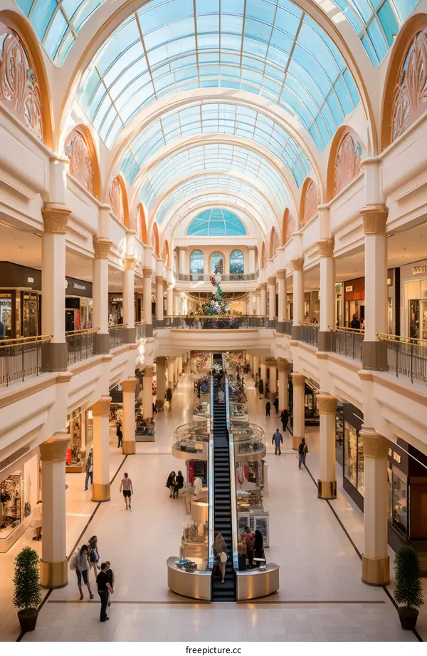 People walking in a shopping mall