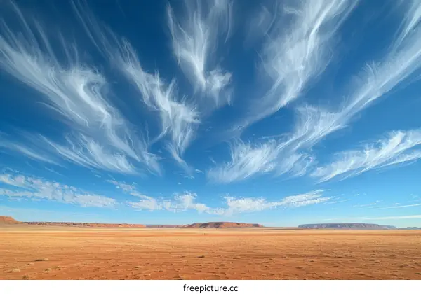 Cirrus clouds over the Namib Desert