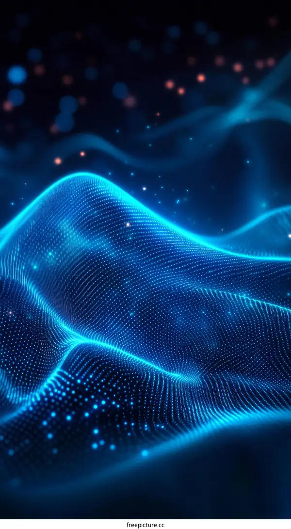 Abstract Blue Digital Wave Pattern