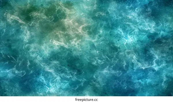 Abstract painting with blue and green colors