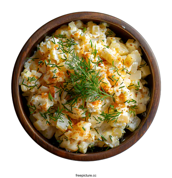 [Transparent Background PNG]Potato salad with dill and paprika
