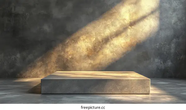 Rustic Concrete Display Platform in Sunlight