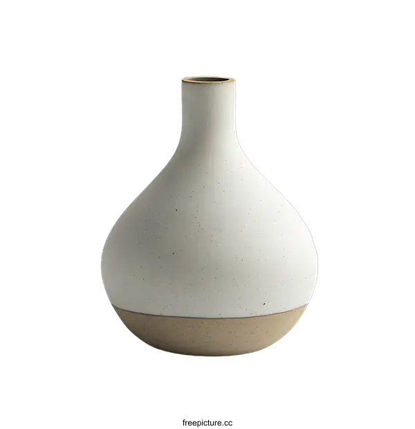 [Transparent Background PNG]Modern Ceramic Vase with Two-Tone Design