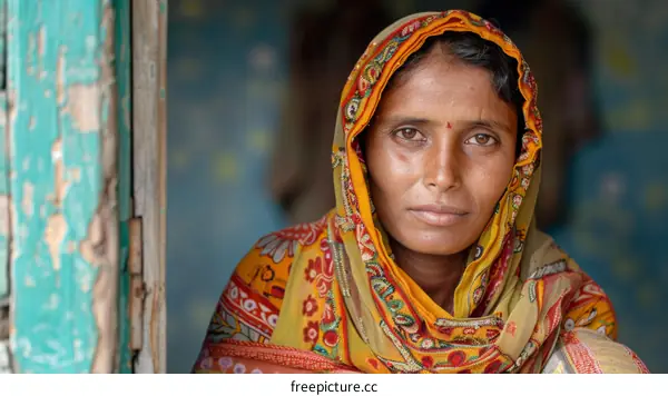 Portrait of a Woman in Traditional Attire
