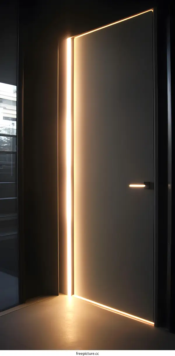 Minimalist Interior Design with Warm Light and a Doorway