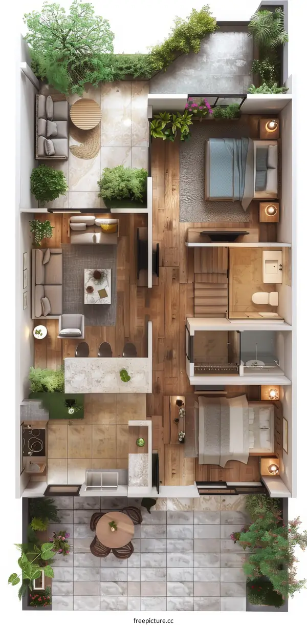 Floor Plan of Modern Luxury Duplex Apartment Interior Design