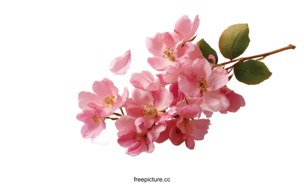 [Transparent Background PNG]Beautiful Pink Flowers and Petals on White Background