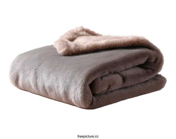 [Transparent Background PNG]Soft Furry Blanket in Gray Tone