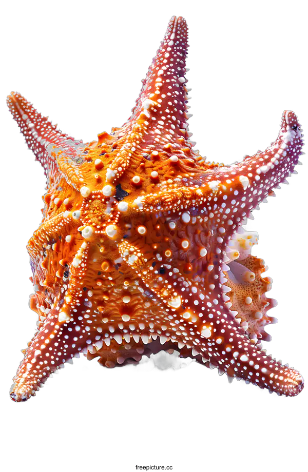 [Transparent Background PNG]Orange Starfish on White Background