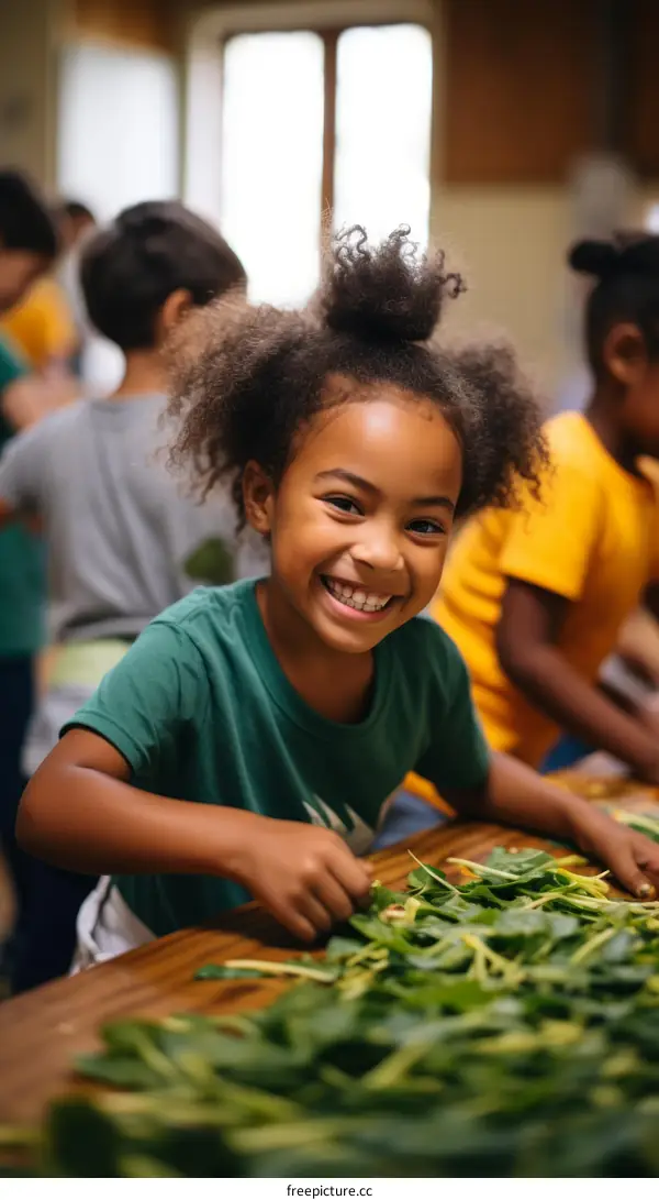 Portrait of a happy young African-American girl smiling