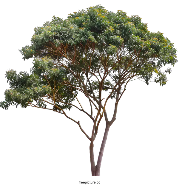 [Transparent Background PNG]Isolated Green Tree with White Background