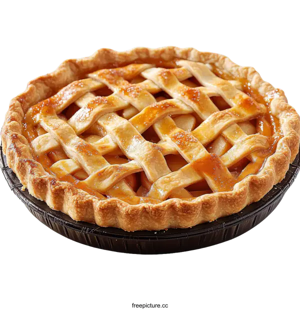 [Transparent Background PNG]Delicious Apple Pie with Lattice Top