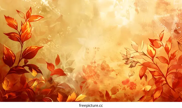 Abstract red and orange floral background