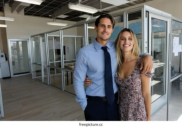 Business Couple in Modern Office