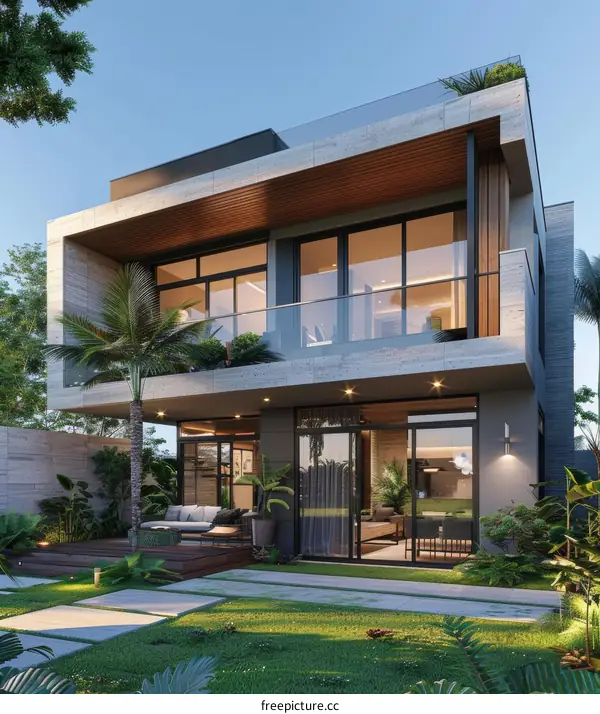 Modern Minimalist Villa Design with Natural Elements