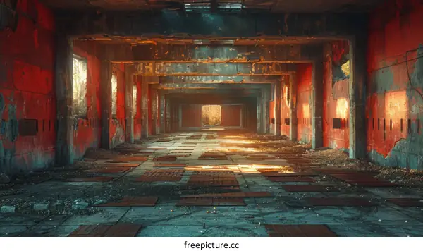 Soviet brutalist architecture of an abandoned factory