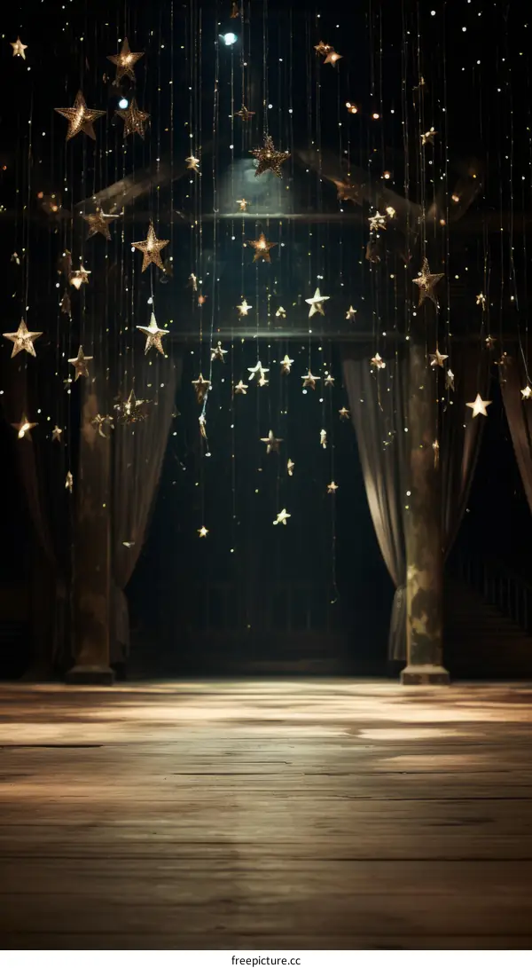Stage with hanging stars