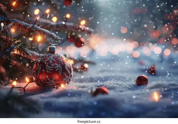 Christmas Ornament in the Snow