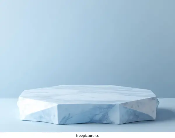 Abstract Light Blue Marble Display Platform