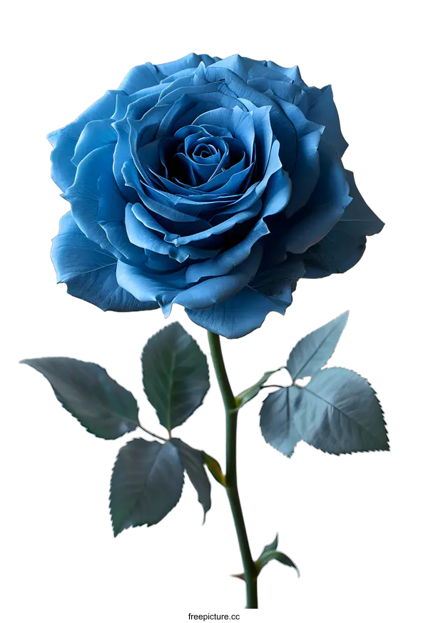 [Transparent Background PNG]Single blue rose on white background