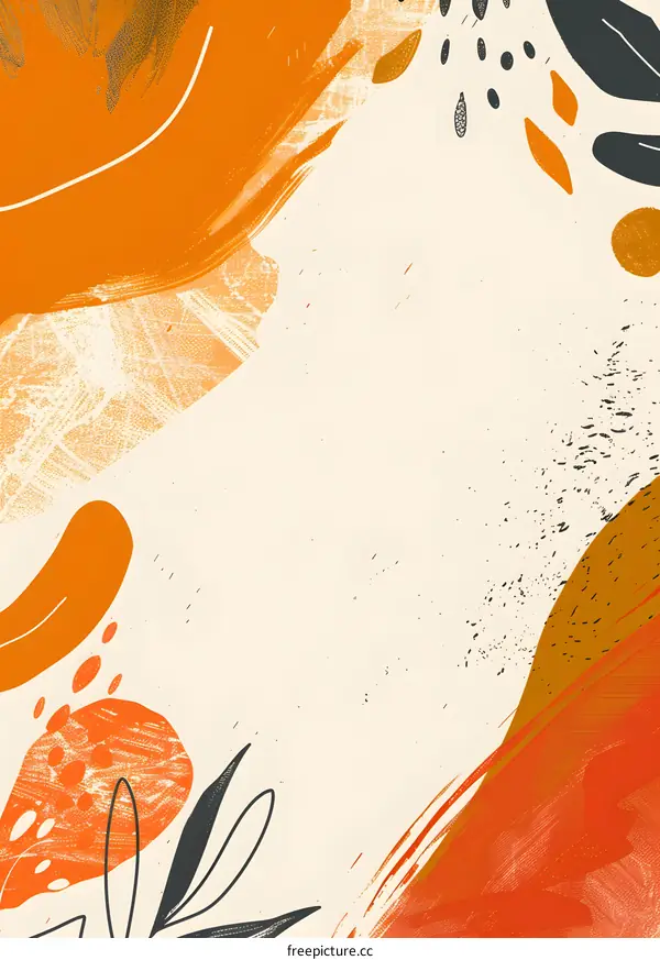 Abstract Background With Orange And Black Colors
