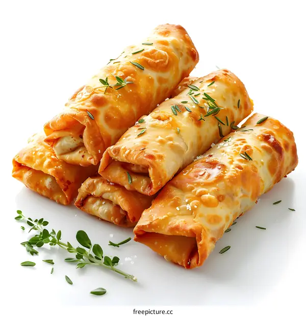 Crispy Fried Spring Rolls with Herbs and Spices