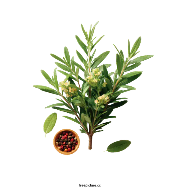 [Transparent Background PNG]Fresh Herbs and Spices Arrangement on White Background