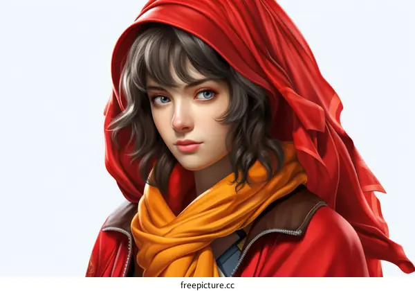 girl wearing red hood illustration