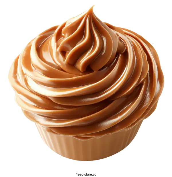 [Transparent Background PNG]Close-up Caramel Cupcake Topping