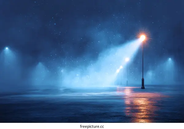 Foggy Night Street Scene Illustration