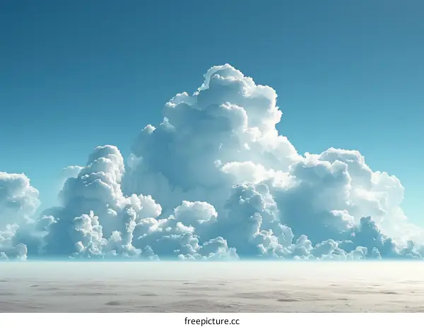 A vast desert landscape with large clouds in the sky