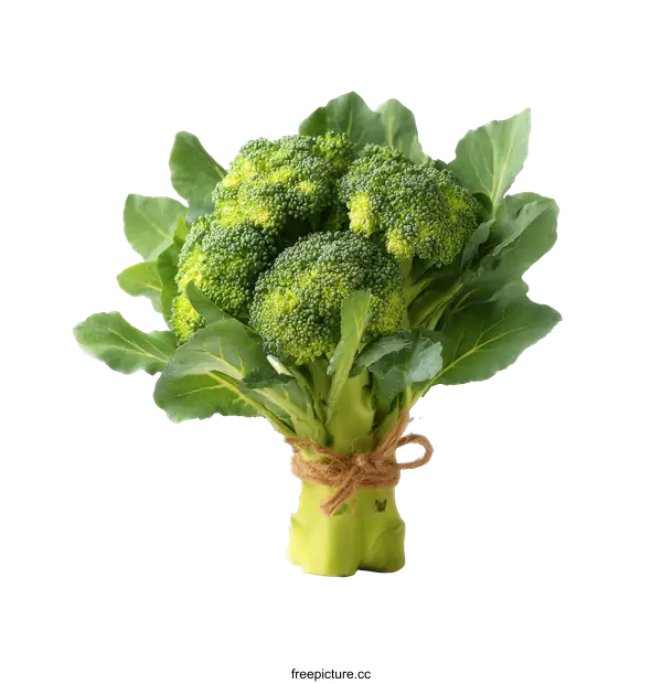 [Transparent Background PNG]Fresh Broccoli Bunch Isolated on White Background