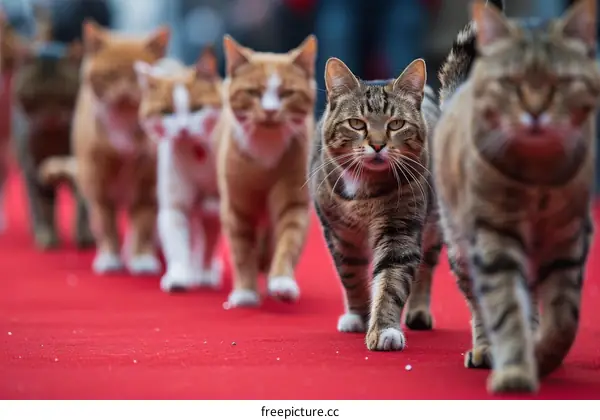Cats on the red carpet