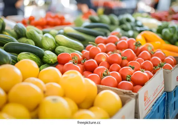 Fresh Produce at a Farmers Market