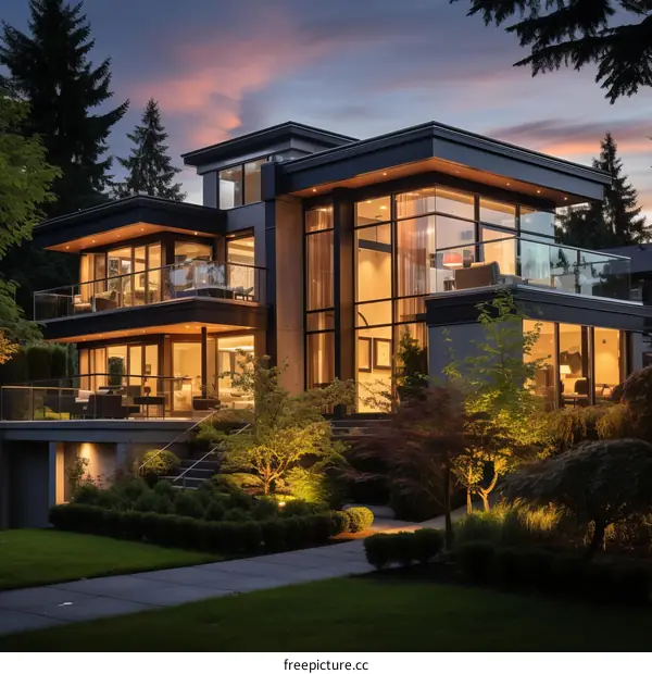A Stunning Modern House with a Beautiful Garden