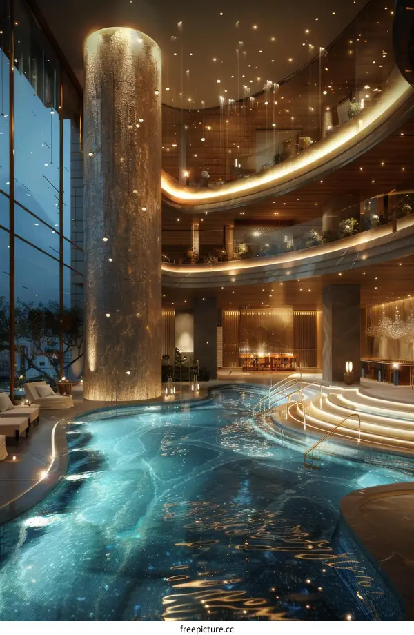 Luxury Indoor Swimming Pool Design Illustration