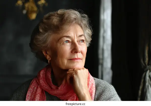 Thoughtful Senior Woman Portrait