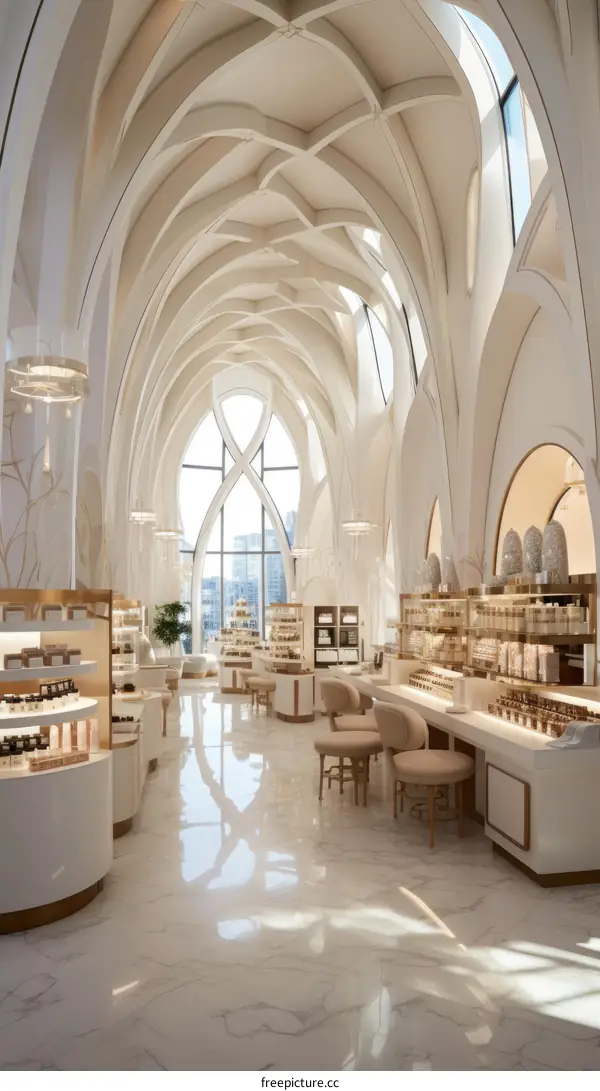 Luxury modern bright interior of a store