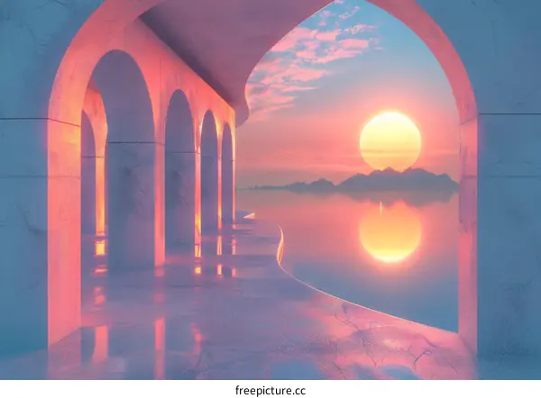 Futuristic Mediterranean Villa with Infinity Pool and Ocean Sunset