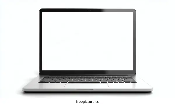 Modern Laptop with Blank Screen