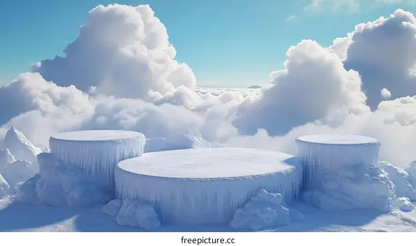 Winter Wonderland Snowy Mountaintop Platforms