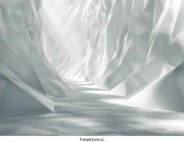 Futuristic White Rock Sci-Fi Tunnel